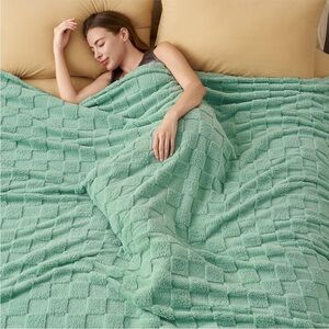 Sage fleece Queen Blanket